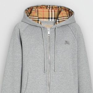 Vintage Check Detail Jersey Hooded Top